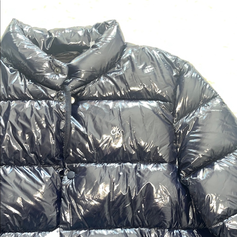 Calvin Klein Men’s Shiny Navy Blue Puffer Jacket - Picture 2 of 12